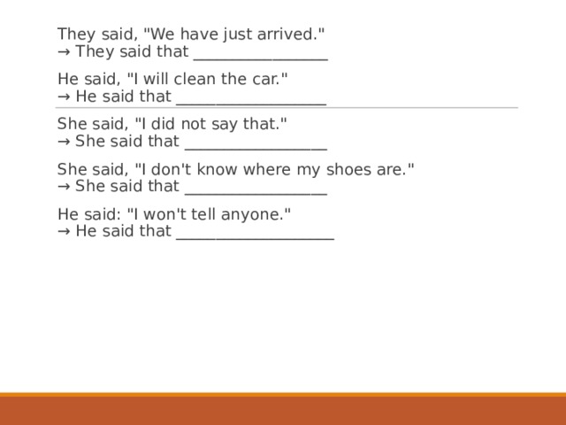 They said, 