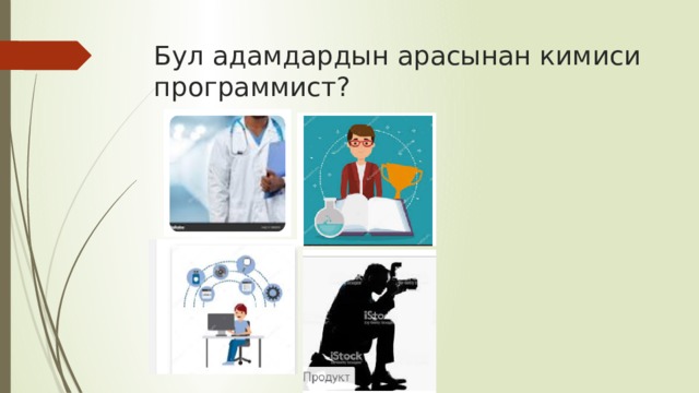Бул адамдардын арасынан кимиси программист? 