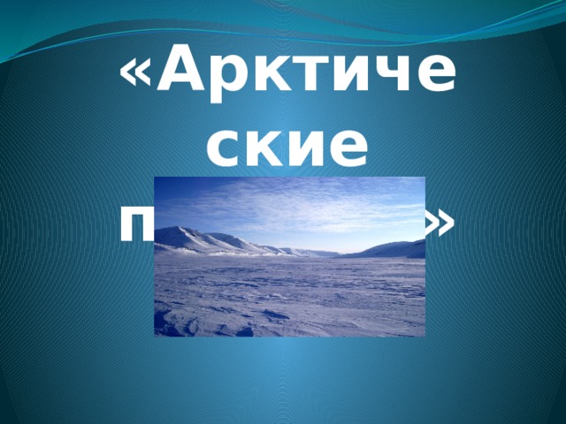 «Арктические пустыни» 