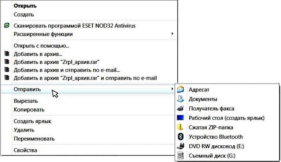 Контекстное меню проводника. Контекстное меню папки. Проводнике командами контекстного меню. Контекстное меню меню в папке. Как добавить файлы в архив с использованием контекстного меню.