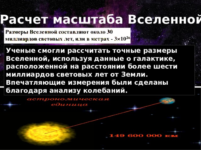 Масштабы вселенной проект