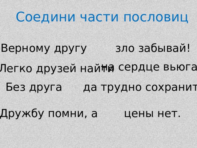 Дружбу помни а зло забывай рисунок