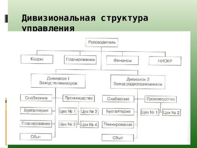 Дивизиональная структура управления проектом ориентирована на