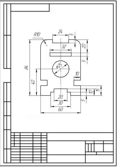 Чертеж детали пластина