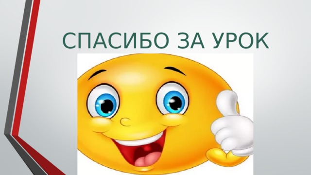 СПАСИБО ЗА УРОК