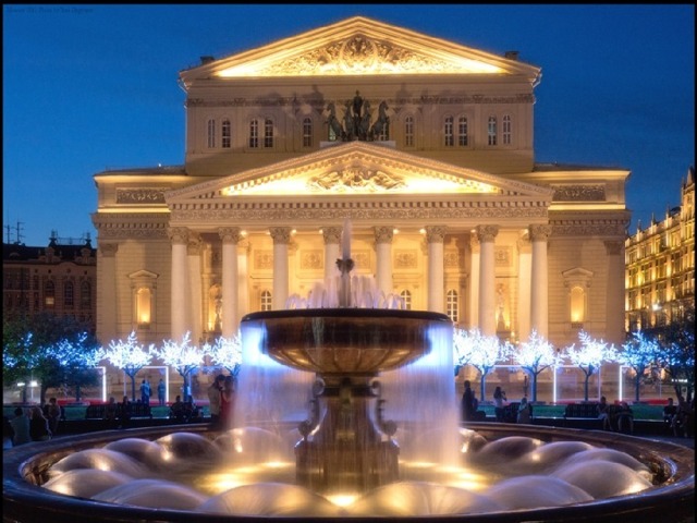 The Bolshoi Theatre in Moscow is among the most famous theatres in the world. Wonderful operas and ballets are staged in this theatre. .  