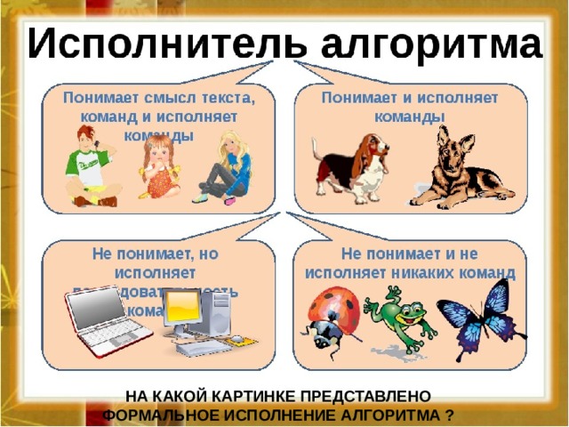 Презентация по информатике 8 класс алгоритмы и исполнители