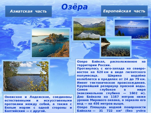 Озера европейской части России. Крупнейшие озера европейской части.
