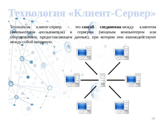 Технология клиентов. Клиент-сервер классификация. Способ организации компьютерной сети по технологии «клиент-сервер».