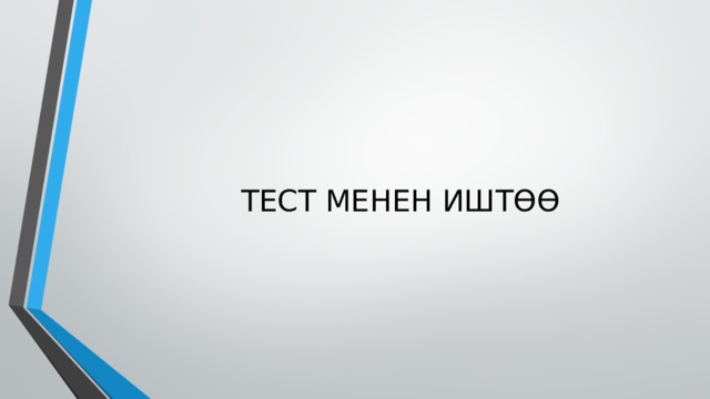 ТЕСТ МЕНЕН ИШТӨӨ 