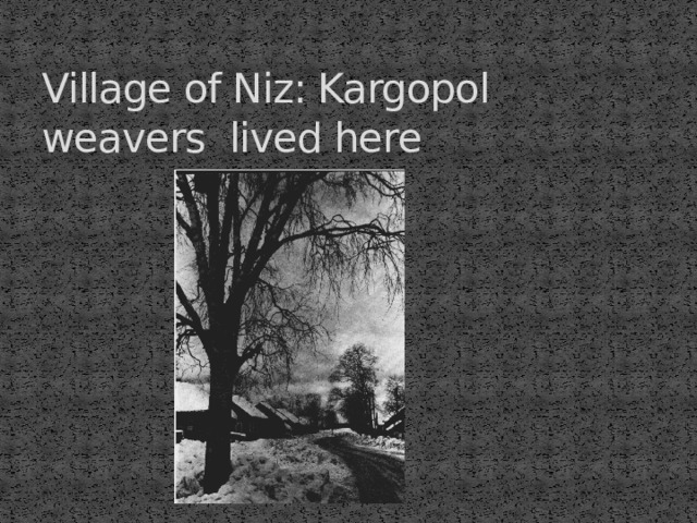 Village of Niz: Kargopol weavers lived here 