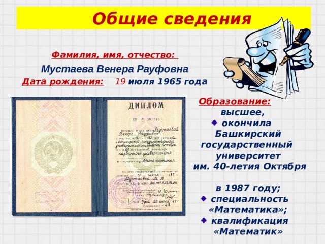 Фамилия сведения