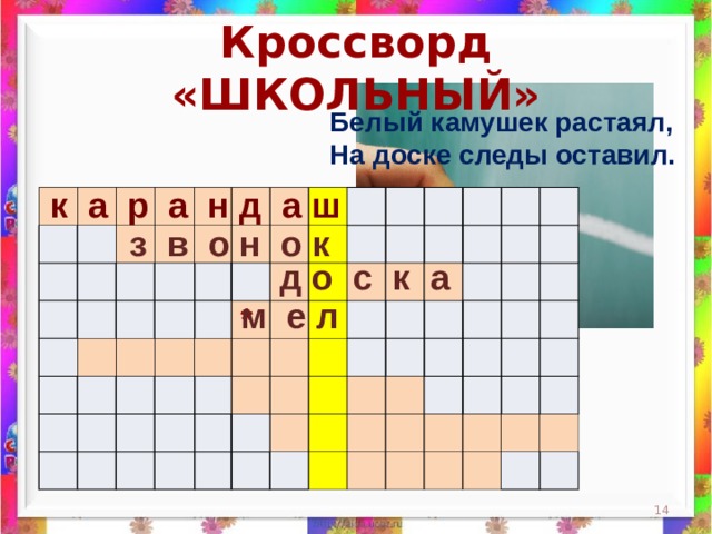 Белый камушек растаял на доске следы оставил