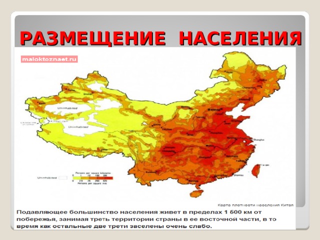 РАЗМЕЩЕНИЕ НАСЕЛЕНИЯ 