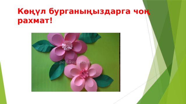 Көңүл бурганыңыздарга чоң рахмат! 