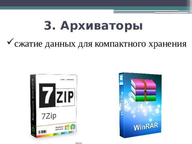 3. Архиваторы сжатие данных для компактного хранения 