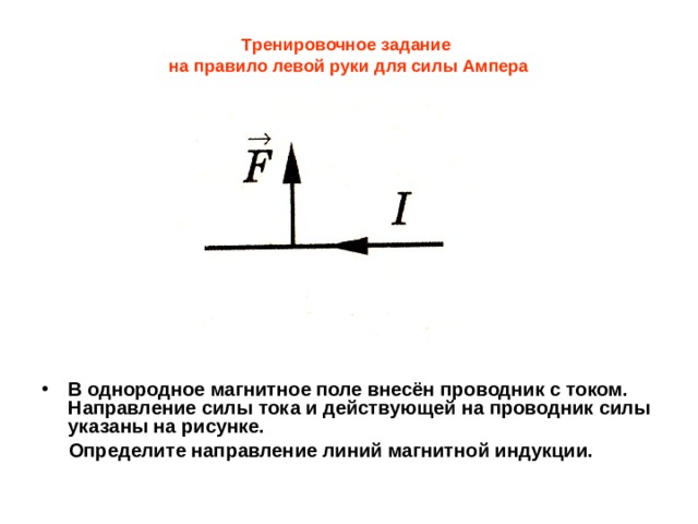Изобразите на рисунке 26 вектор силы ампера в каждом случае