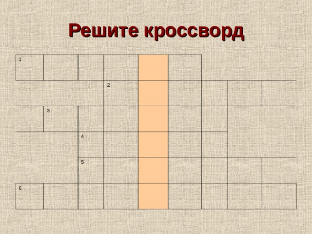 Решите кроссворд 1     3   2   4 6   5       