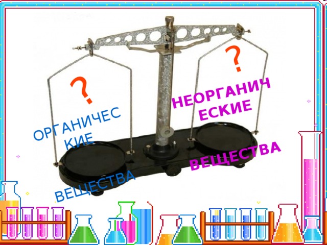 ОРГАНИЧЕСКИЕ НЕОРГАНИЧЕСКИЕ  ?  ? ВЕЩЕСТВА  ВЕЩЕСТВА 