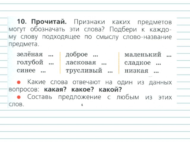 Что могут называть слова 1 класс школа россии конспект и презентация