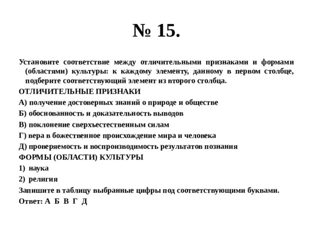 Установите соответствие между характеристиками чертами и областями. Установите соответствие между характерной чертой и формой культуры. Установите соответствие между характерной чертой. Какие два элемента социального статуса названы в тексте. 2) Какие два элемента социального статуса названы в тексте?.