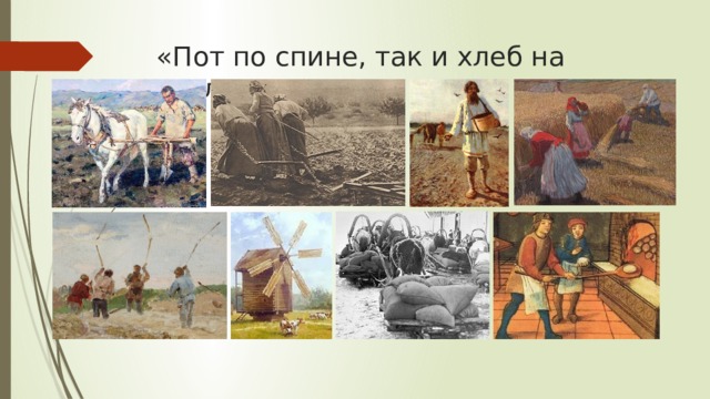 «Пот по спине, так и хлеб на столе» 