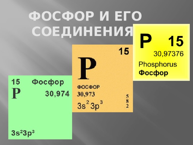 Фосфор и его соединения. 