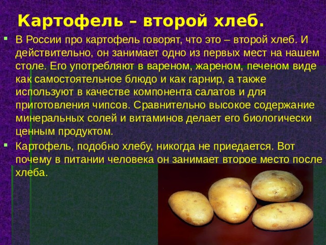 Почему картофель сладкий после подмораживания. Картофель второй хлеб. Проект картофель. Проект картофель второй хлеб. Картофель доклад.