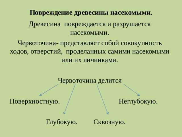 Повреждение древесины