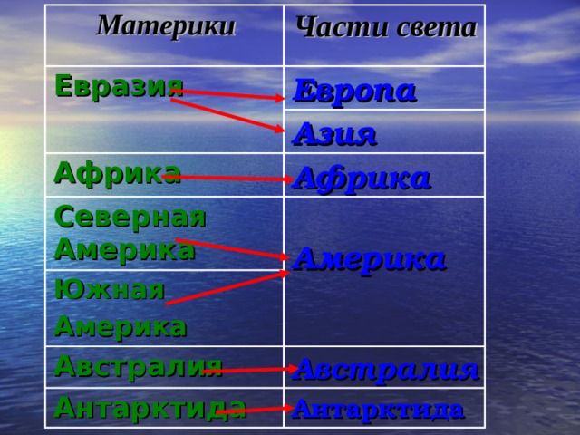 Проект части света