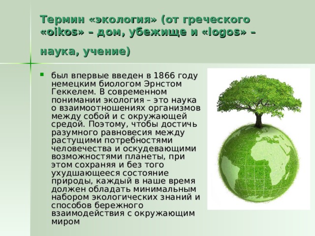 Термин экология был впервые введен.