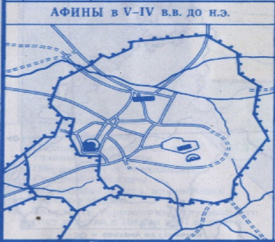 Контурная карта город афины