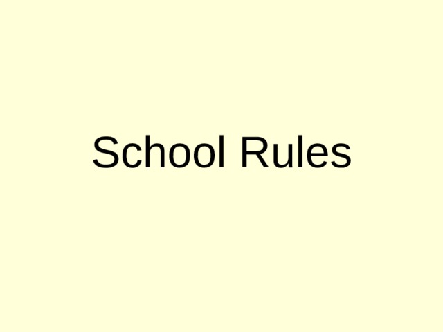 School Rules 