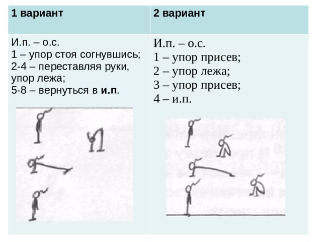 Упор стоя согнувшись рисунок