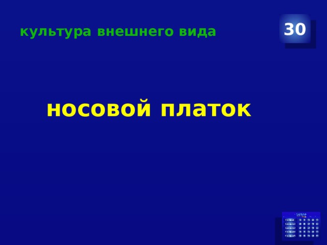 культура внешнего вида 30 носовой платок 