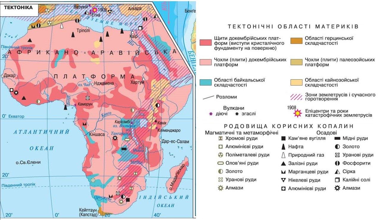 Геологическая карта африки