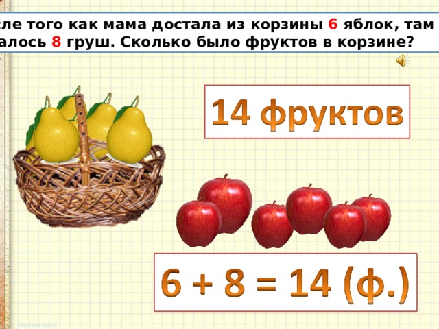 На столе лежат два яблока большое и маленькое какое следует взять