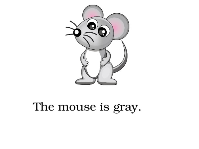 The mouse is gray. 