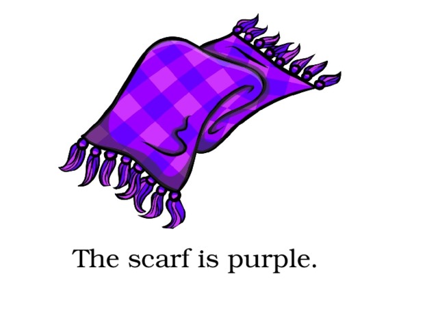 The scarf is purple. 
