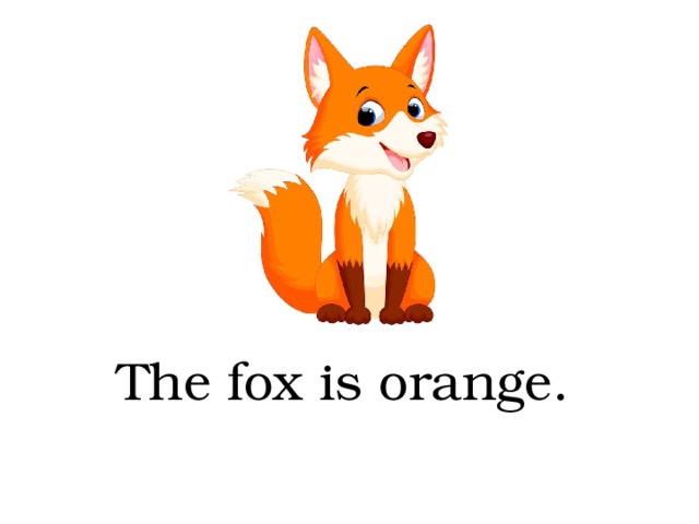 The fox is orange. 