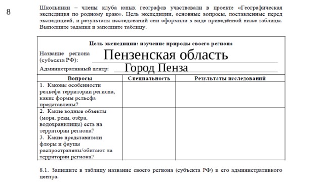 8 Пензенская область Город Пенза 