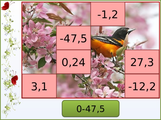 -1,2 -47,5 0,24 27,3 3,1 -12,2 0-47,5  