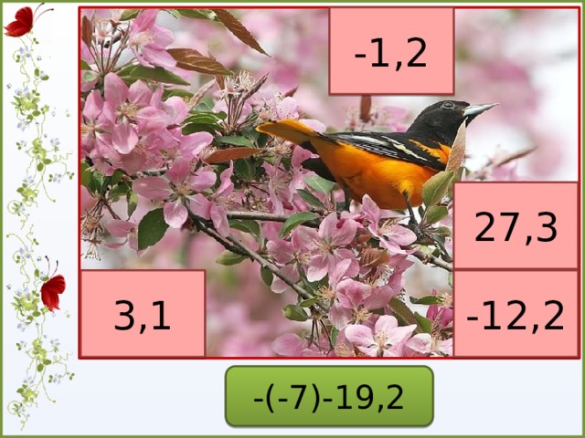 -1,2 27,3 3,1 -12,2 -(-7)-19,2  