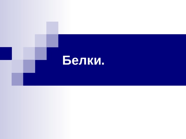 Белки. 