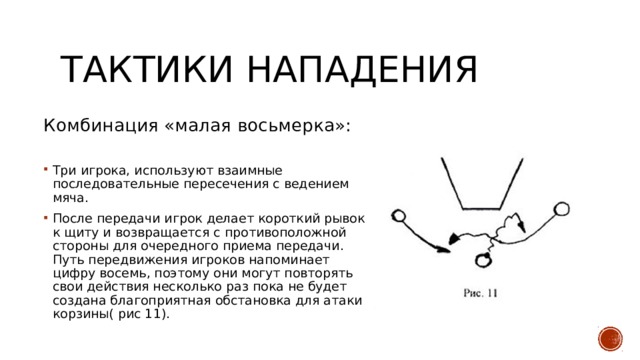 Мал 8. Малая восьмерка в баскетболе. Комбинация малая восьмерка в баскетболе. Тактика восьмерка в баскетболе. Тактика нападения в баскетболе восьмерка.