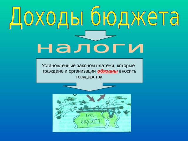 Установленные законом платежи, которые граждане и организации обязаны вносить государству. 