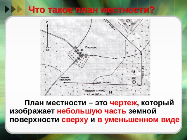 Чертеж изображающий небольшую часть земной поверхности сверху в уменьшенном виде называется