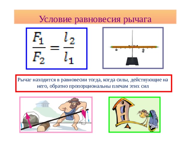 Презентация условие равновесия рычага 7 класс