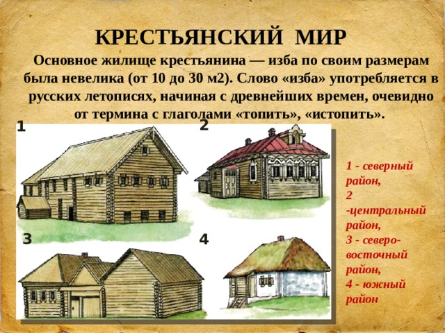 Проект крестьянская изба 18 19 века 4 класс