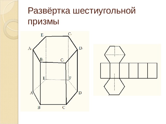 6 угольная призма чертеж